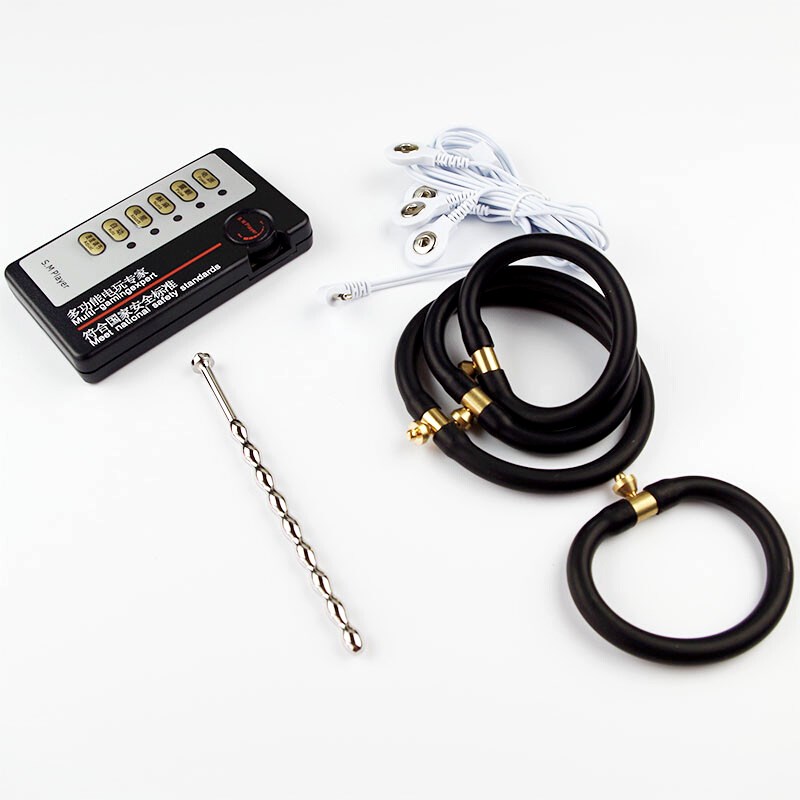 Stainless Steel Urethral Plug And Estim Anal Cock Ring For Electro Shock Therapy Adult Sex Toy - 1