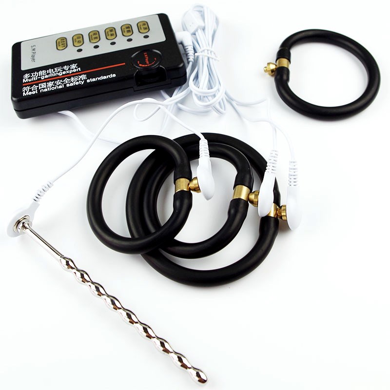 Stainless Steel Urethral Plug And Estim Anal Cock Ring For Electro Shock Therapy Adult Sex Toy - 3