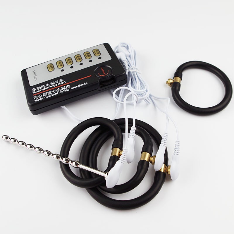 Stainless Steel Urethral Plug And Estim Anal Cock Ring For Electro Shock Therapy Adult Sex Toy - 4