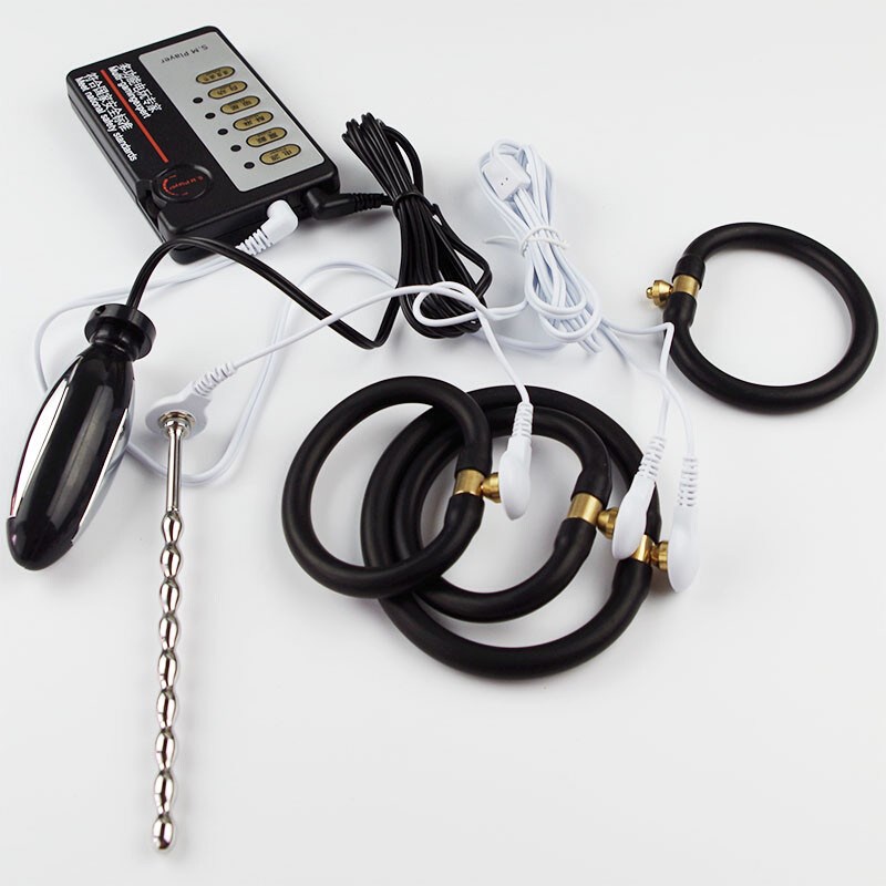 Stainless Steel Urethral Plug And Estim Anal Cock Ring For Electro Shock Therapy Adult Sex Toy - 5