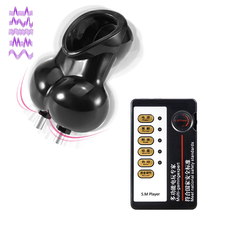 Male Intimate Pleasure Device Reusable Thick Electric Shock Penis Sleeve Scrotum Bondage Estim Masturbator - 5