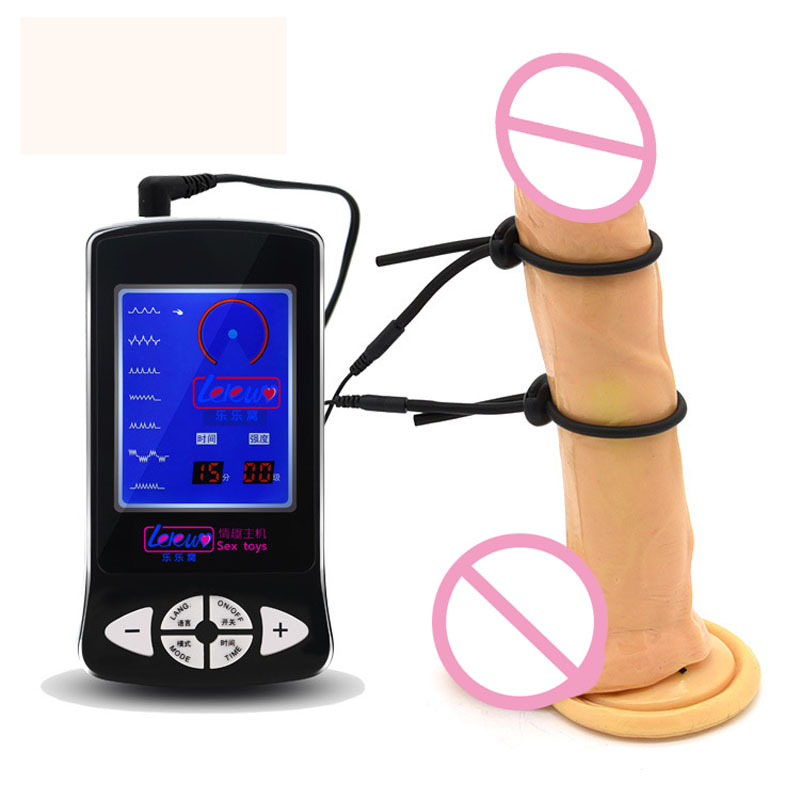 Male Masturbator Kit With Electro Shock Penis Rings Sensual Massage Cock Ring Adult Erotic Sex Toys For Men - 1