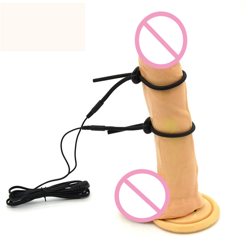 Male Masturbator Kit With Electro Shock Penis Rings Sensual Massage Cock Ring Adult Erotic Sex Toys For Men - 2
