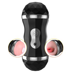 Male Masturbator Realistic Heating Vagina Oral Sex For Men Double Channel Automatic Electric Vibrator Toys