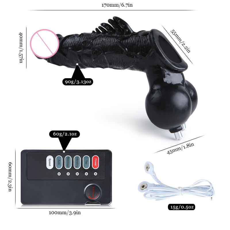 Male Scrotum Ring Chastity Cage With Electro Shock Stimulation Medical Grade Ball Stretcher Toy Cockrings - 4