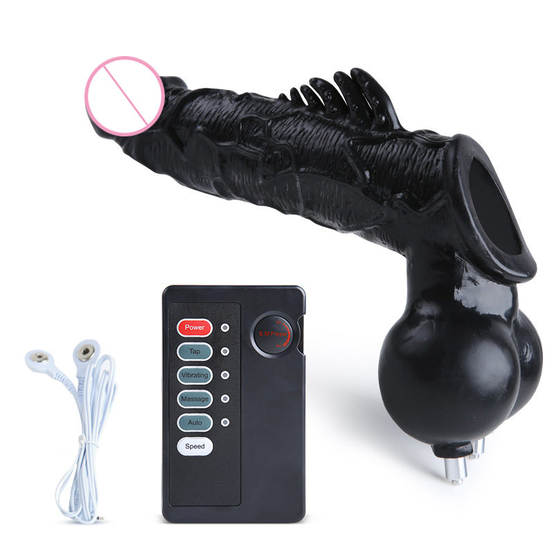 Male Scrotum Ring Chastity Cage With Electro Shock Stimulation Medical Grade Ball Stretcher Toy Cockrings - 10