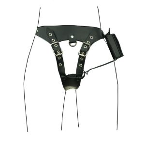 Jd040 Black Leather Electric Shock Chastity Device Electro Sex Toys Stimulation For Tens Adult Game - 2