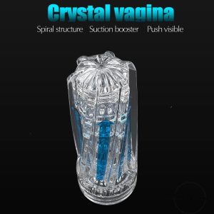Transparent Vacuum Pocket Pussy Sexy Clear Vagina Male Spiral Soft Masterbator Cup Silicone Adult Sex Toys For Man - 2