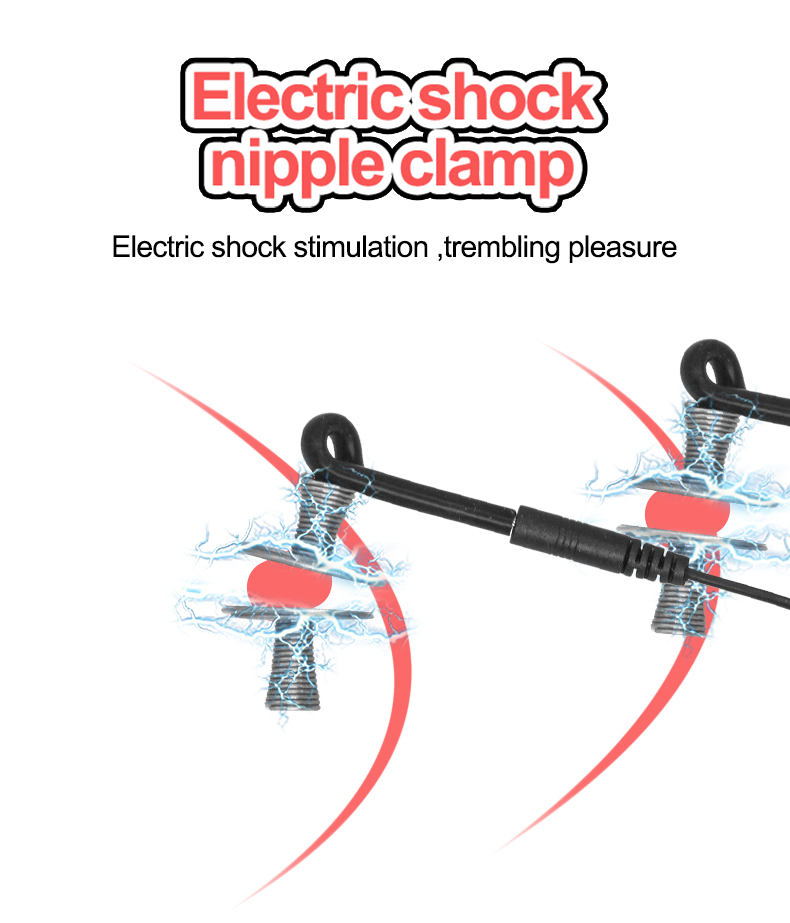 Womens Electric Shock Spiral Steel Wire Nipple Clips Bdsm Labia Clamps Breast Clitoral Massager Sex Toy - 1