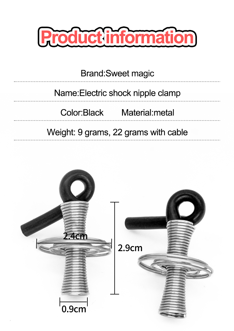 Womens Electric Shock Spiral Steel Wire Nipple Clips Bdsm Labia Clamps Breast Clitoral Massager Sex Toy - 4