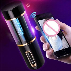 Smart Bluetooth Automatic Telescopic Male Masturbator Real Vagina Pussy Masturbation Sex Toys For Men Machine