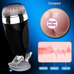 Male Masturbation Adult Sex Toys Hands-free Men's Vibration Pocket Pussy Realistic Tpe Vagina Uterus Penis Massager Aircraft Cup - 4
