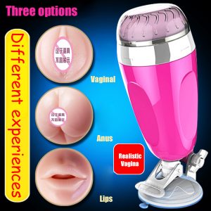 Male Masturbation Adult Sex Toys Hands-free Men's Vibration Pocket Pussy Realistic Tpe Vagina Uterus Penis Massager Aircraft Cup - 2