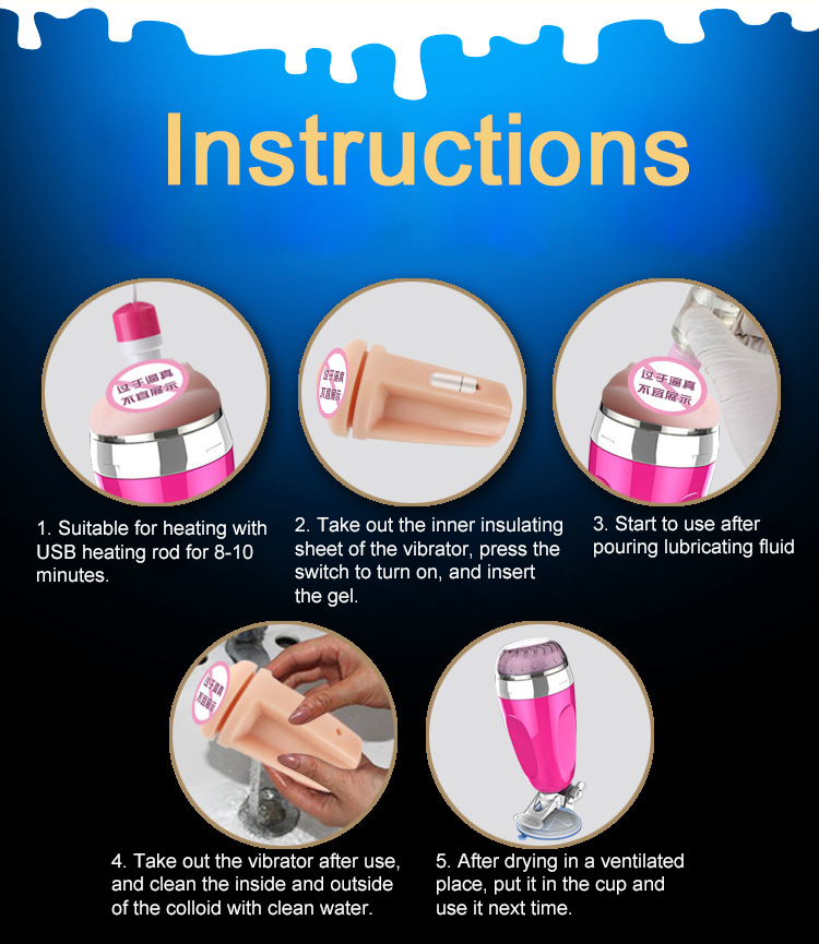 Mens Handsfree Realistic Vagina Massager Tpe Uterus Pocket Pussy Vibrating Male Sex Toy Adult Pleasure Aircraft Cup - 10