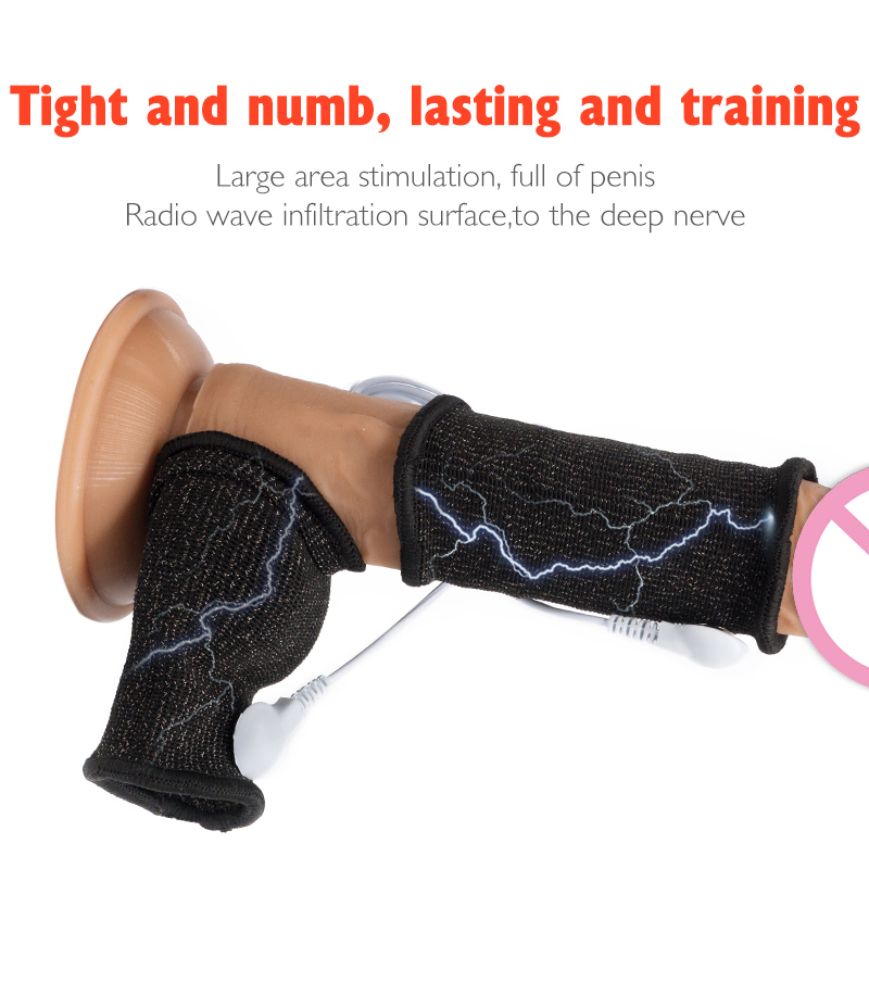 Male Estim Electrical Massage Penis Sleeve Intimate Electro Shock Cock Ring Adult Pleasure Sex Toy - 2