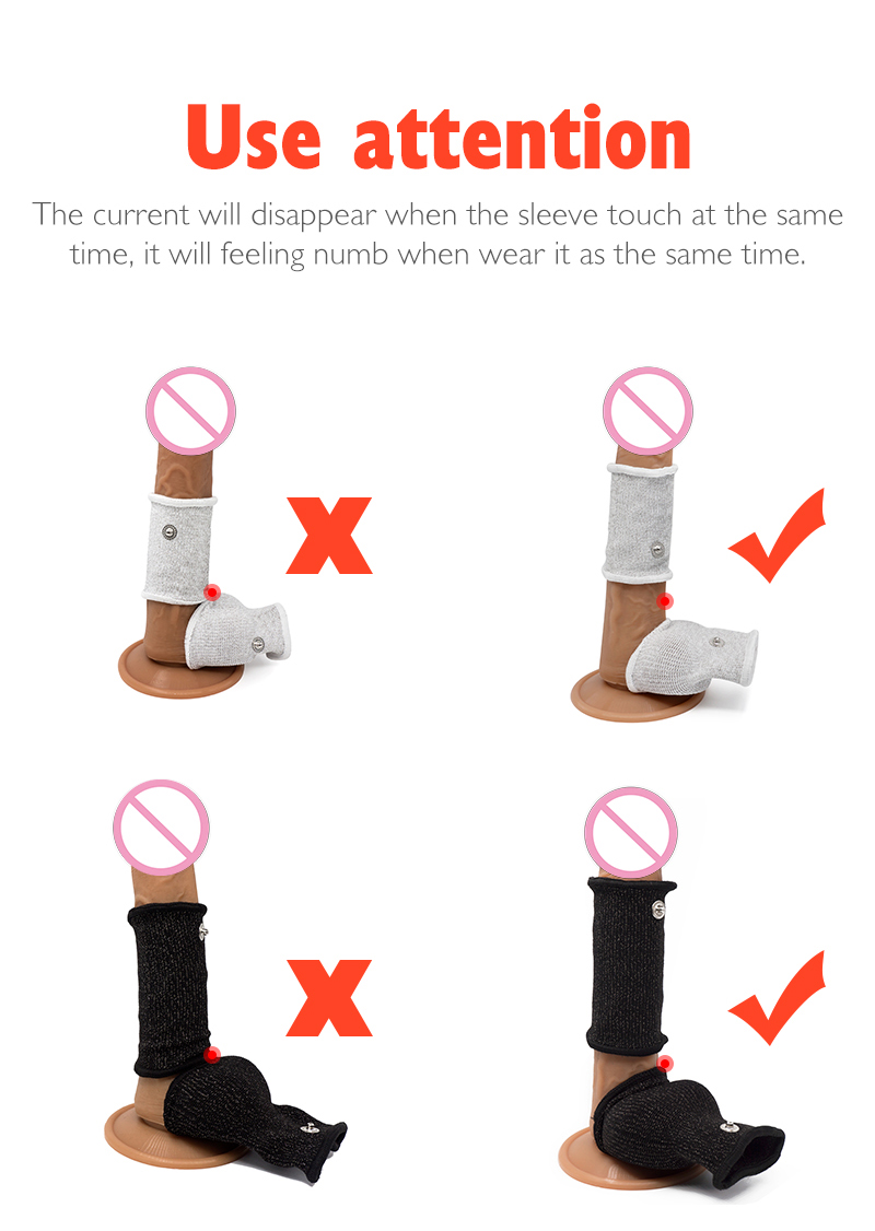 Male Estim Electrical Massage Penis Sleeve Intimate Electro Shock Cock Ring Adult Pleasure Sex Toy - 5