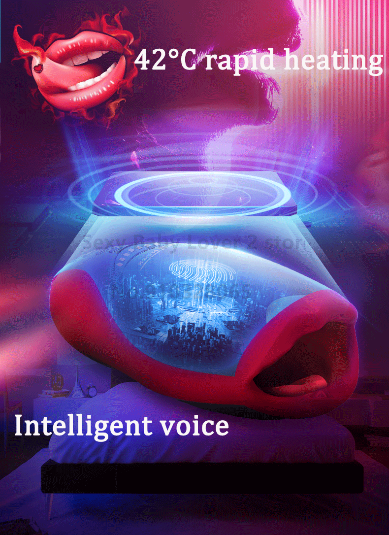 Deluxe Male Masturbator Toy With Realistic Mouth Deep Throat Heating Vibrating Suction Features For Adult Pleasure - 10