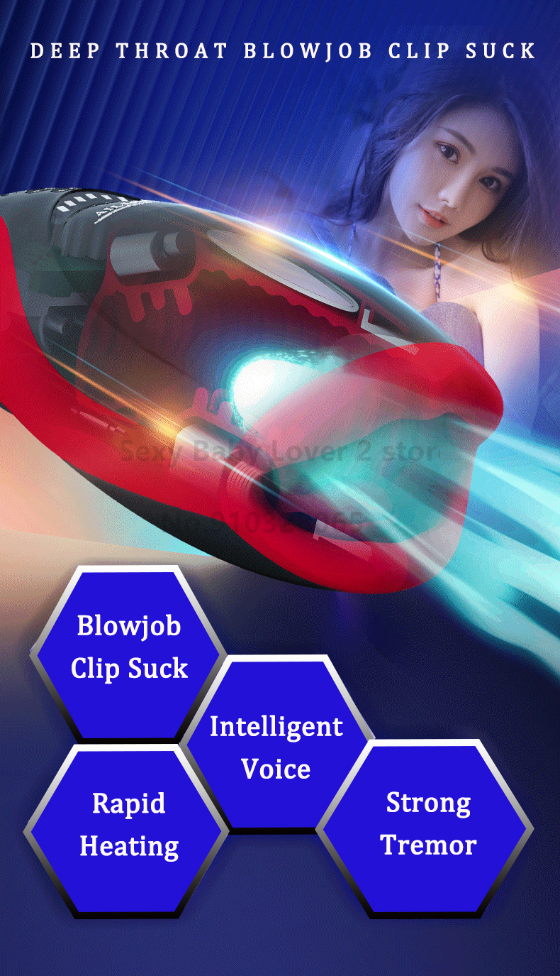 Deluxe Male Masturbator Toy With Realistic Mouth Deep Throat Heating Vibrating Suction Features For Adult Pleasure - 2