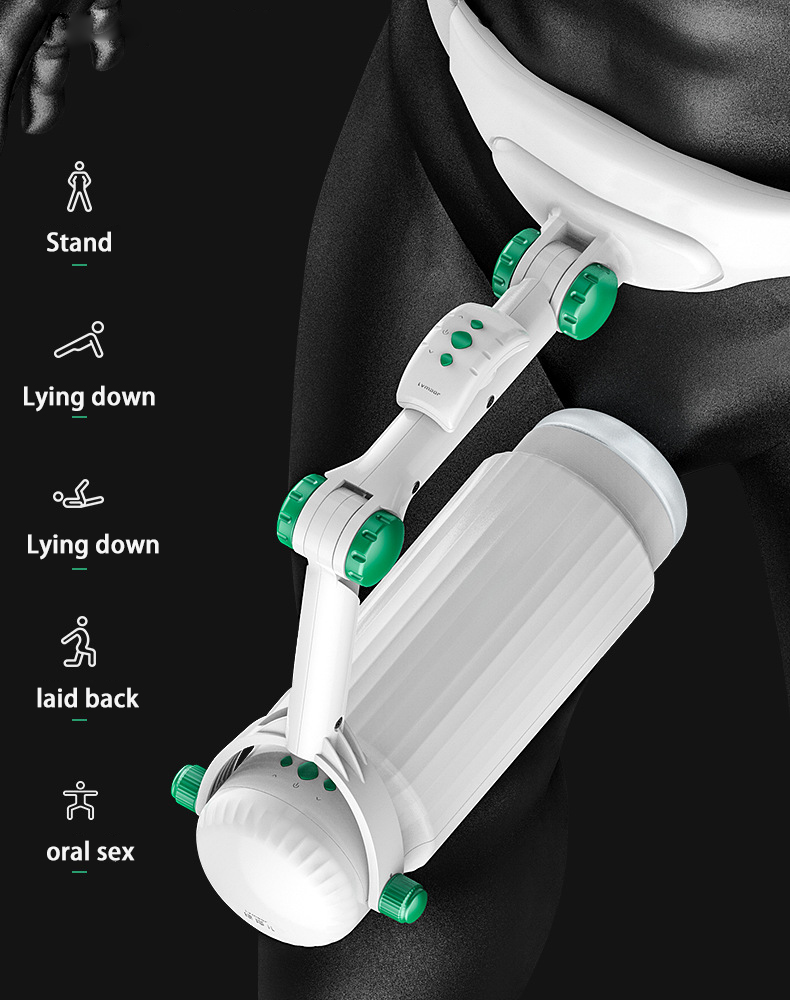 Remote Control Automatic Telescopic Penis Massager Adjustable Adult Sex Toy Wearable Aircraft Cup Articulated Arm Masturbation Aid - 14