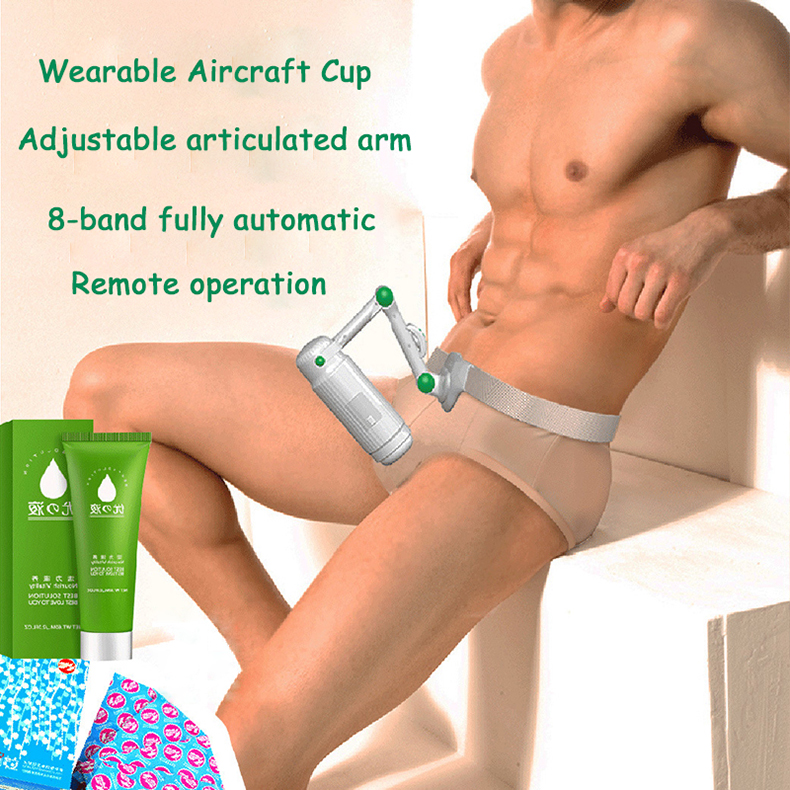 Remote Control Automatic Telescopic Penis Massager Adjustable Adult Sex Toy Wearable Aircraft Cup Articulated Arm Masturbation Aid - 1