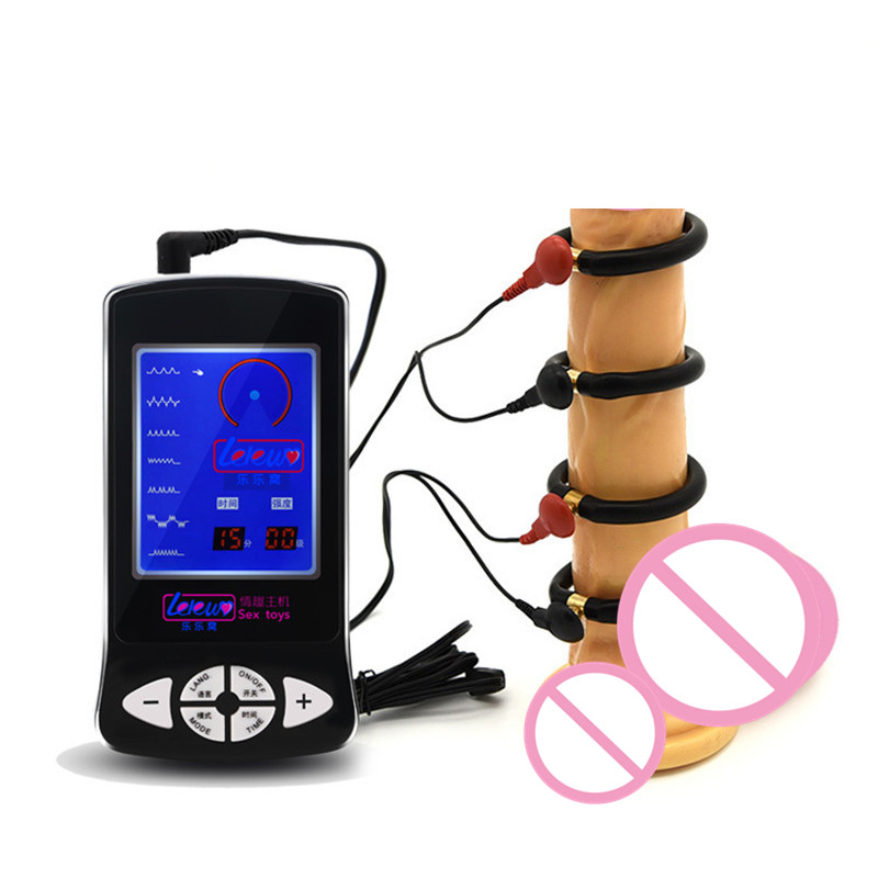 Electro Shock Male Massager Penis Stimulator Ring Electric Adult Sex Toy For Men Accessories - 5
