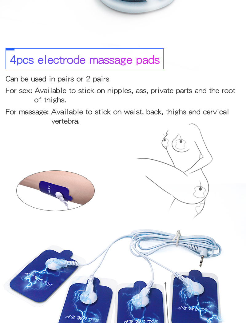Electrostimulation Bdsm Toys Kit Electric Anal Plug Nipple Clit Clamps Penis Scrotum Shock Massage Pads - 2