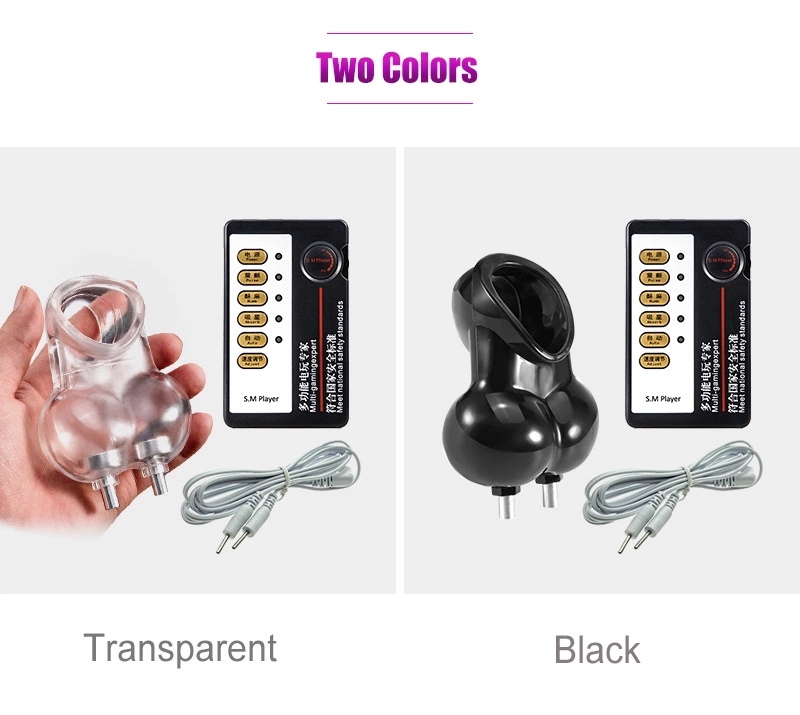 Electric Shock Estim Penis Sleeve Male Delay Ring Scrotum Bondage Chastity Cage Erotic Massage Sm Sex Toy For Men - 2