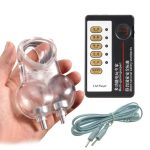 E-stim Penis Sleeve For Men Time Delay Ring Electric Shock Chastity Cage Male Scrotum Bondage Massager Sm Sex Toys - 2