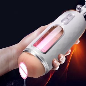 Electric Voice Interactive Clamping Sucking Male Masturbator Rubber Cunt Artificial Vagina Vibration Man Sex Toys For Adults Men