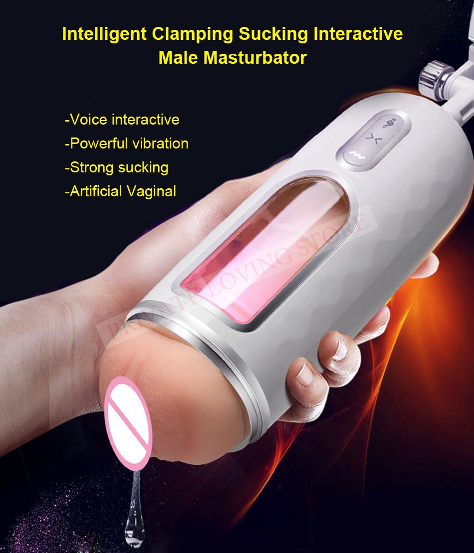 Electric Male Masturbator Voiceinteractive With Vibration Realistic Artificial Vagina Adult Sex Toy For Men - 3