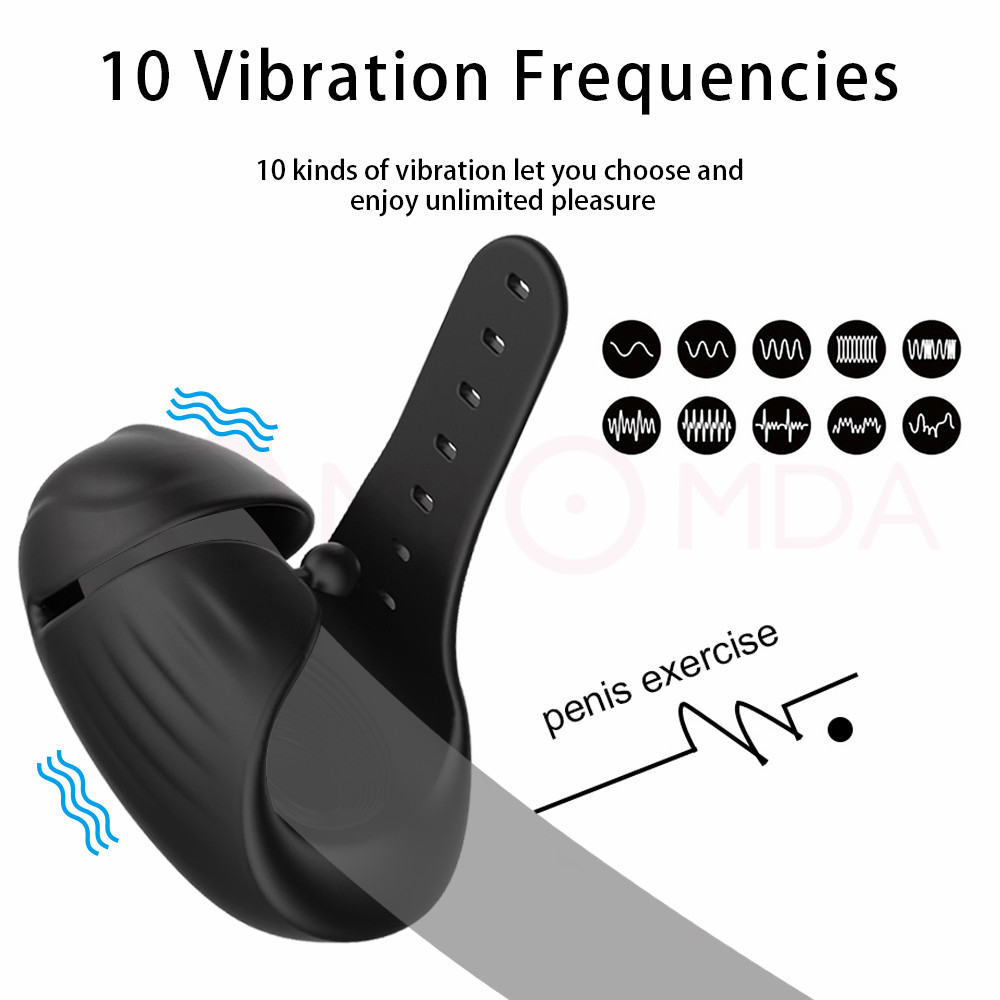 8speed Glans Vibrator Male Massager Exerciser Masturbator Ejaculation Delay Trainer Adult Sex Toys For Men - 2