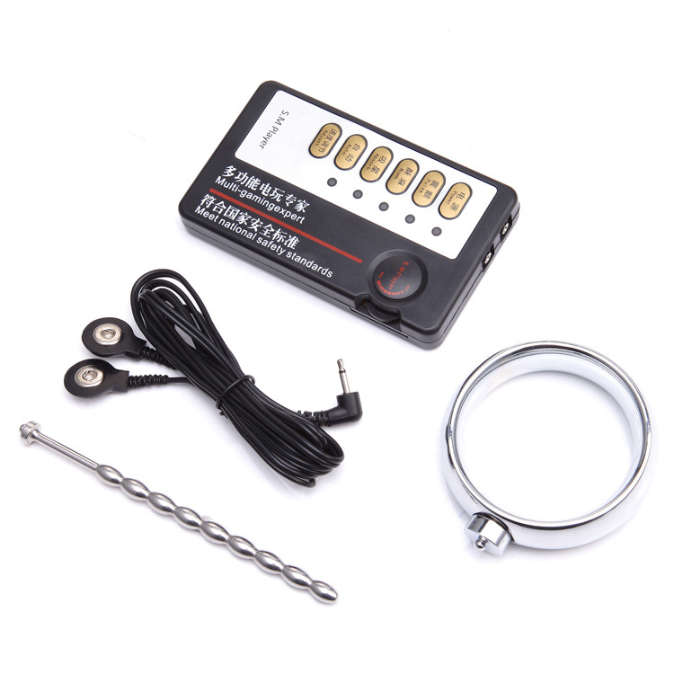 Electro Shock Penis Stimulator Kit With Urethral Sound Dilators Metal Cock Rings For Bdsm Play For Men - 9