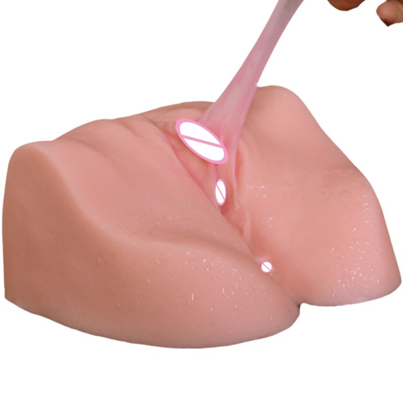 Artificial Silicone Dual Channel Vagina Ass Male Masturbator Pocket Real Pussy Sex Dolls Anal Masturbation Cup Toys For Men - 4