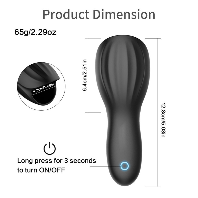 Automatic Male Masturbator Vibrating Glans Stimulator Delay Trainer Oral Climax Enhancer Adult Sex Toy For Men - 2