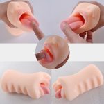 Male Masturbator Silicone Mouth Tongue Sucking Cup Pocket Pussy Realistic Deep Throat Vagina Oral Sex Toys For Men - 3