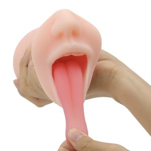 Male Masturbator Silicone Mouth Tongue Sucking Cup Pocket Pussy Realistic Deep Throat Vagina Oral Sex Toys For Men
