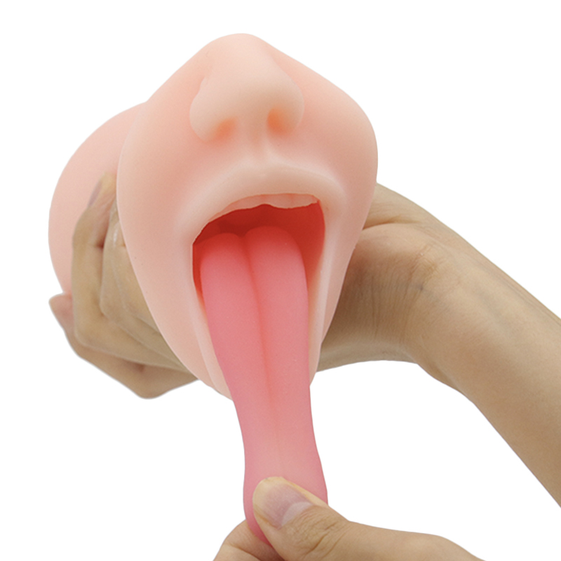 Male Masturbator Cup Realistic Deep Throat Oral Sex Toy Silicone Mouth Tongue Durable Pocket Pussy For Enhanced Pleasure - 1