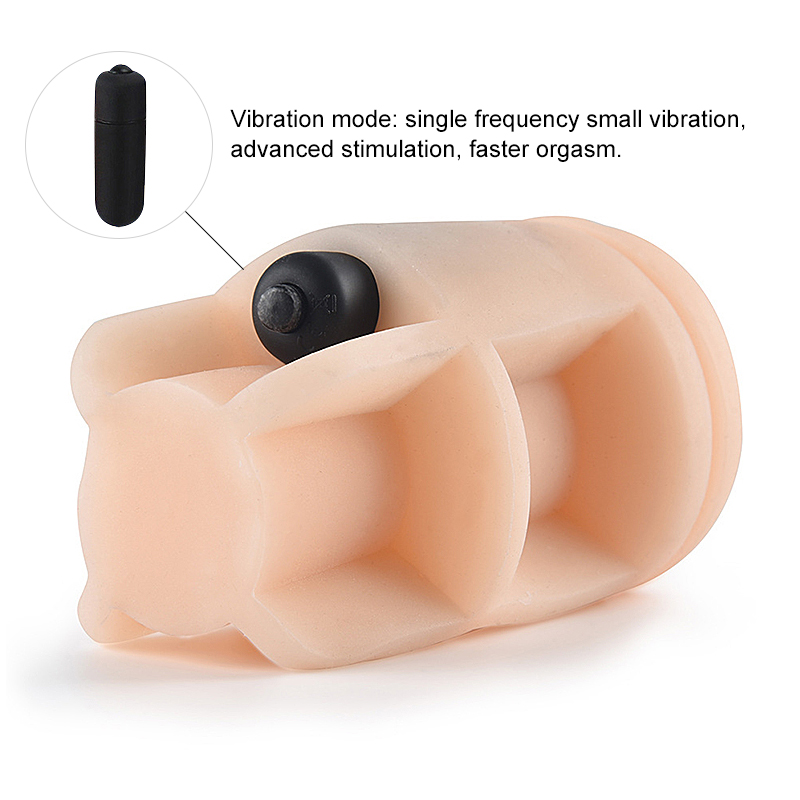 Dualended Male Masturbator Cup With Realistic Vaginal Anal Oral Features Vibrating Sex Toy For Men - 14
