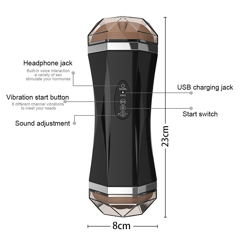 Male Vibrator Masturbator Electric Double Pocket Pussy And Mouth Sex Toy Adult Pleasure Device For Men - 7