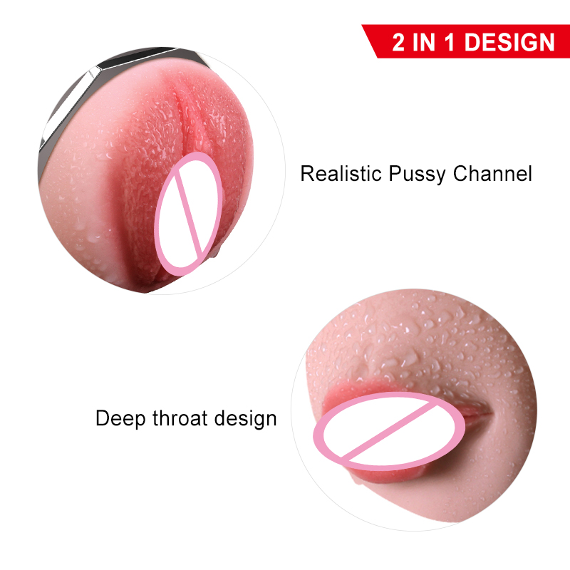 Male Vibrator Masturbator Electric Double Pocket Pussy And Mouth Sex Toy Adult Pleasure Device For Men - 3