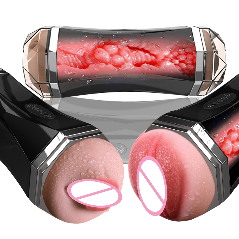 Male Vibrator Masturbator Electric Double Pocket Pussy And Mouth Sex Toy Adult Pleasure Device For Men - 1