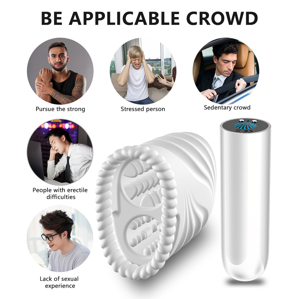 Mens Stamina Training Vibrator Penis Exerciser Masturbation Cup Sensual Massage Lasting Performance Sex Toy - 7