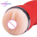 Vulva Silicone Fake Pussy Double Hole Male Masturbator Oral Vaginal Vibrator Sex Cup Real Toy Artificial Vagina - 5