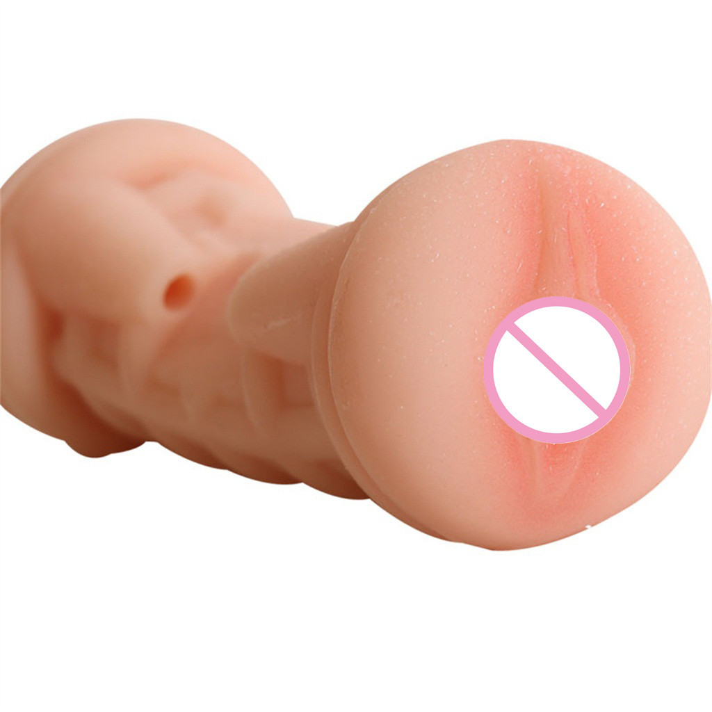 Dual Entrance Silicone Masturbator Cup With Realistic Vibrator Male Pleasure Toy Artificial Vagina Oral Simulator - 13