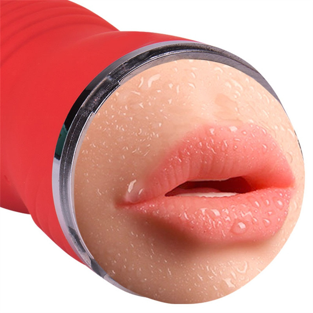 Dual Entrance Silicone Masturbator Cup With Realistic Vibrator Male Pleasure Toy Artificial Vagina Oral Simulator - 10