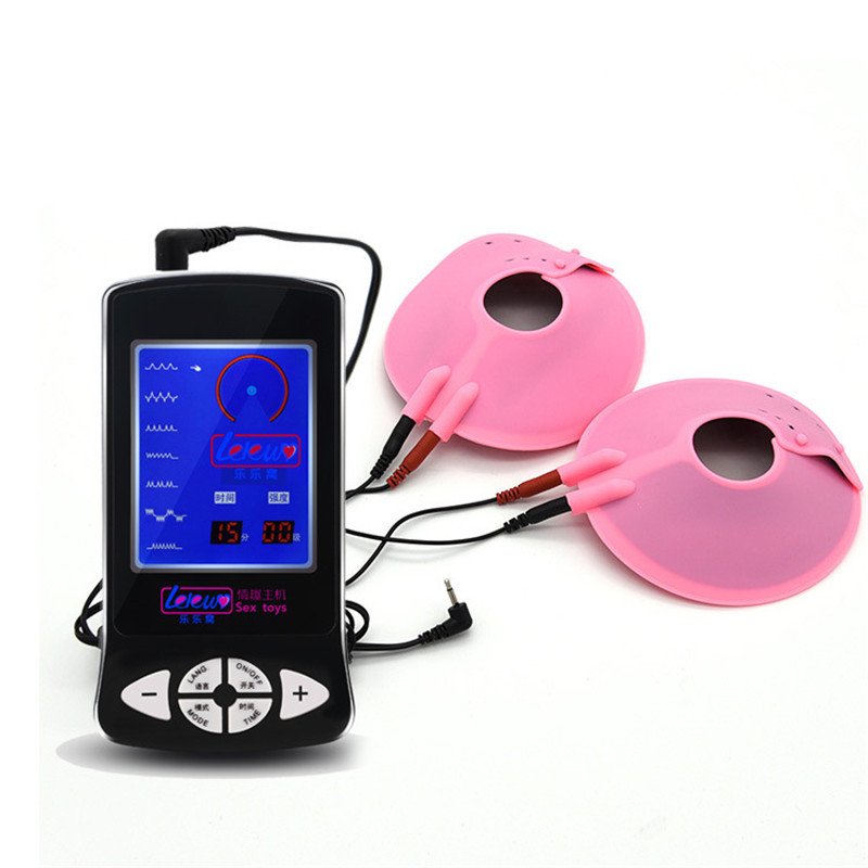 Womens Erotic Electric Nipple Clamps Sensual Breast Massage Bra Shock Stimulation Adult Pleasure Game Accessories Set - 4