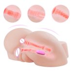 Realistic Ass Vagina Anal Artificial Pussy Double Channels Tight Anus Male Adult Sex Toys Masturbator For Man - 5