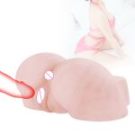 Realistic Ass Vagina Anal Artificial Pussy Double Channels Tight Anus Male Adult Sex Toys Masturbator For Man