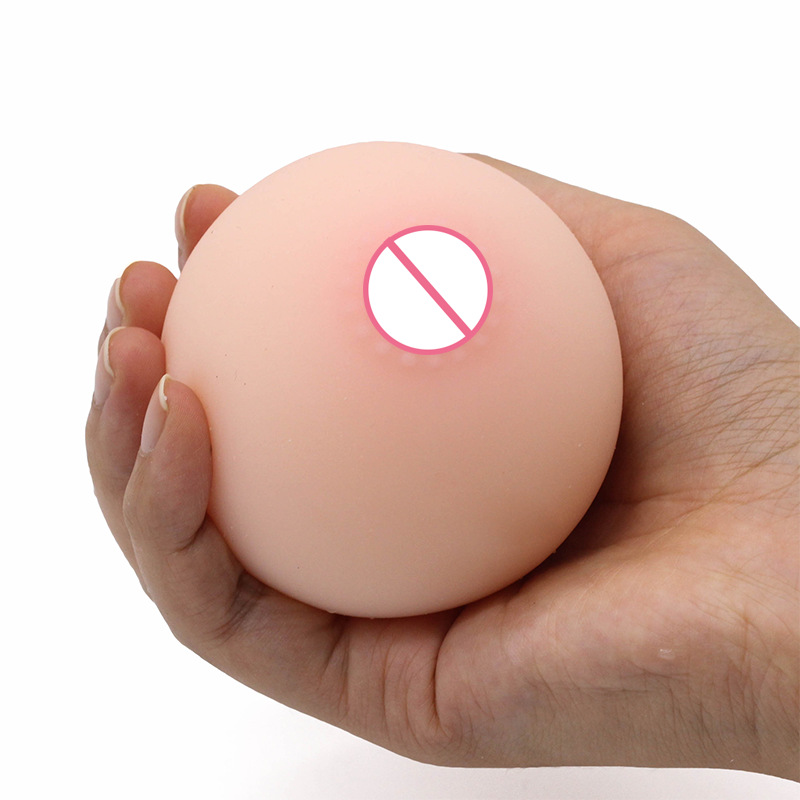 Silicone Realistic Artificial Breasts Stress Relief Squeeze Ball Adult Sex Toy For Male Masturbation - 7