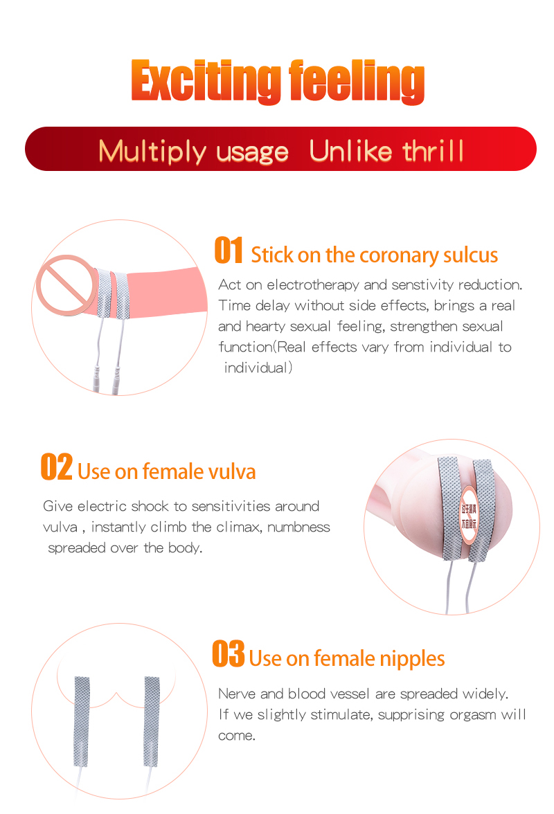 Electrosex Estim Accessories Electric Shock Penis Nipple Stimulators Medicalgrade Massage Pads Adult Sex Toys - 9